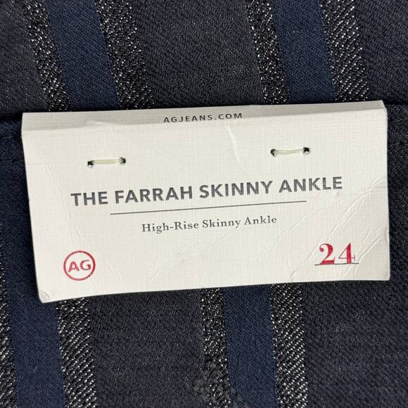 ADRIANO GOLDSCHMIED FARRAH HIGH RISE‎ SKINNY ANKLE JEANS METALLIC STRIPE SIZE 24 - Picture 13 of 15